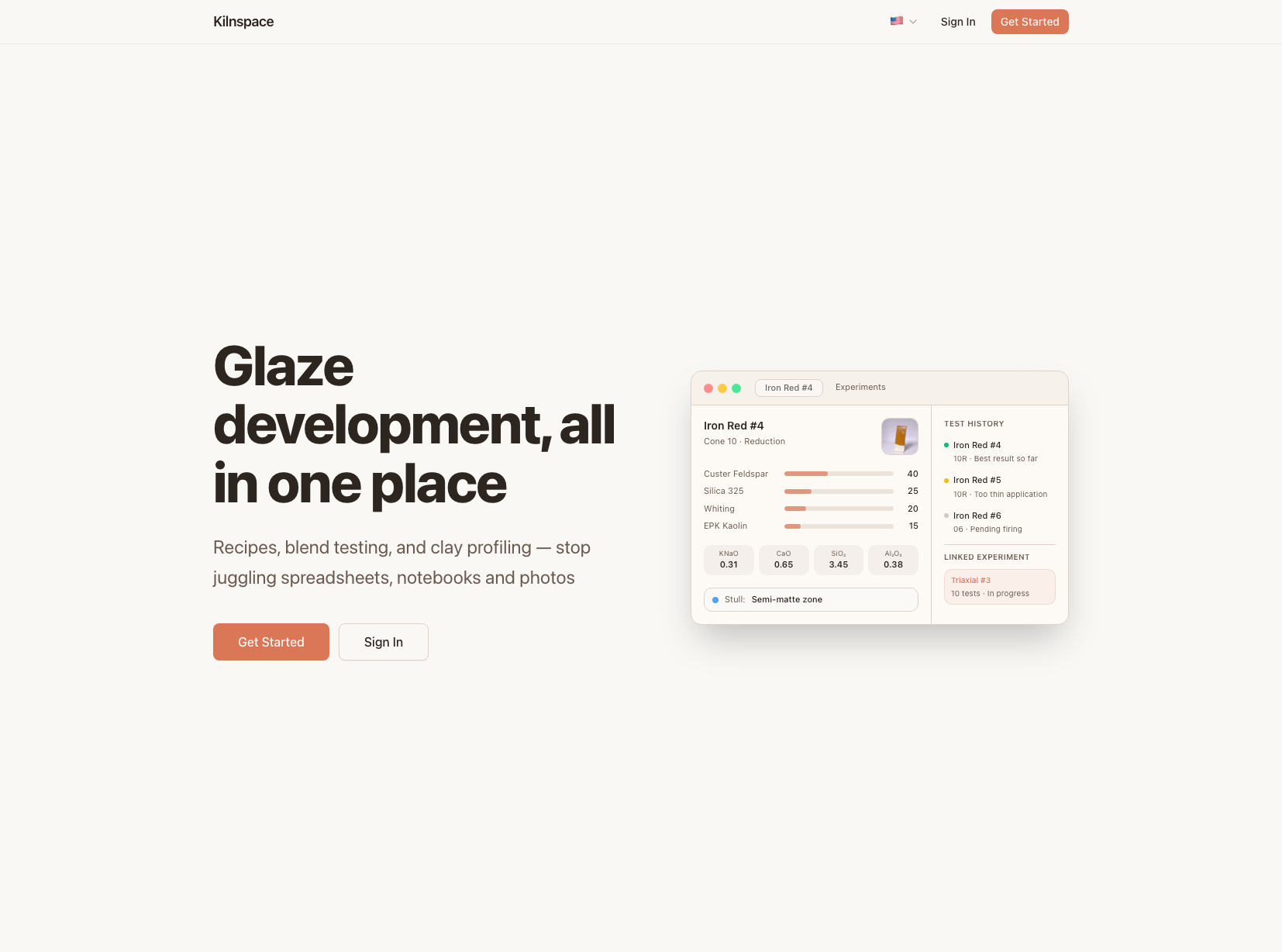 kilnspace glaze development app
